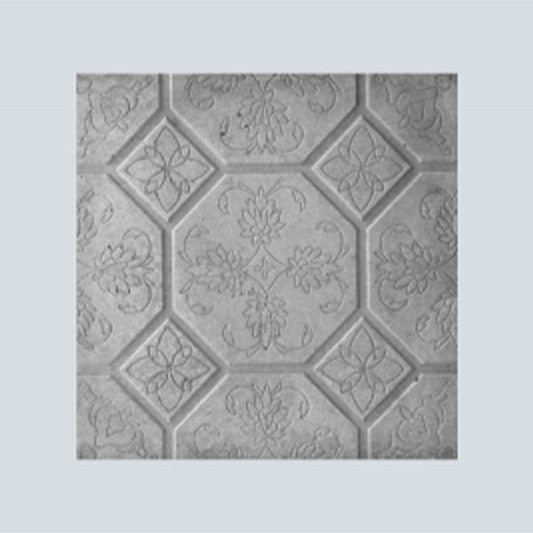 کفپوش گلدار طوسی 40*40